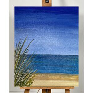 Ocean Seascape Coastal Wall Art Acrylic Painting 8x10 Unframed